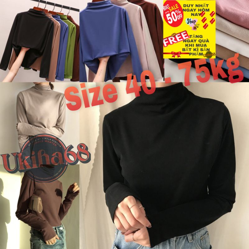 Ukiha68(SALE) ÁO THUN DÀI TAY CAO CỔ BASIC THU ĐÔNG ÁO CỔ LỌ DỄ MIX KẾT HỢP TRẺ TRUNG THỜI TRANG HOTTREND 2022