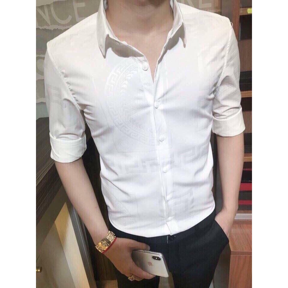 Áo Sơ Mi Nam XuMon Chất Lụa  Dài Tay Cổ Bẻ Họa Tiết Xám Chìm Thời Trang Hàng Xưởng Tận Gốc Mẫu Cá Tính DRAU 86