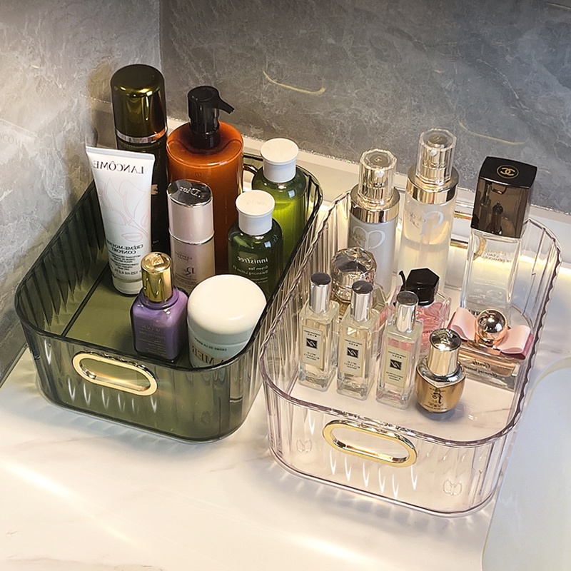 Giỏ Đựng Đồ Dùng Bằng Acrylic Trong Suốt Có Tay Cầm Tiện Dụng Trang Trí Nhà Cửa