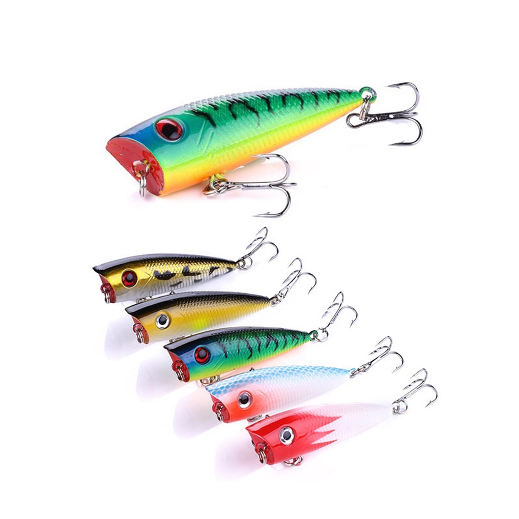[Global] 1pcs/5pcs Outdoor Fishing Simulation Bait Wobblers Popper Fish Lure Lifelike Hard Crankbaits