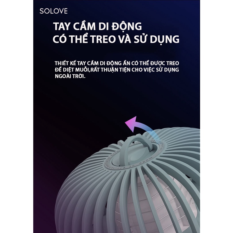 [ Bản Nâng Cấp Mới] Đèn Đuổi Muỗi SOLOVE 002D - Bẫy Muỗi 360 Độ Không Góc Chết - Hiệu Quả Gấp Đôi Bản Cũ