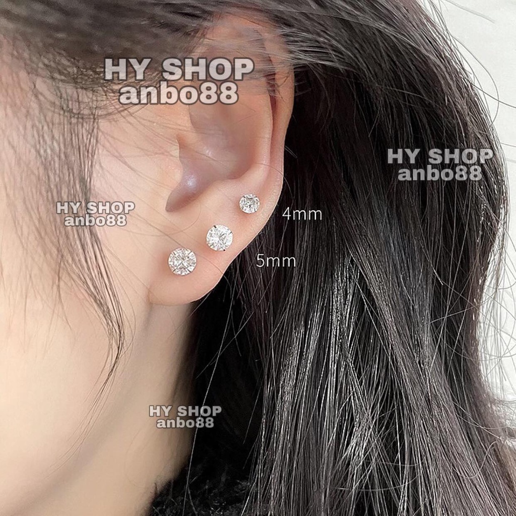 Khuyên thép titan tròn đính kim không dị ứng
