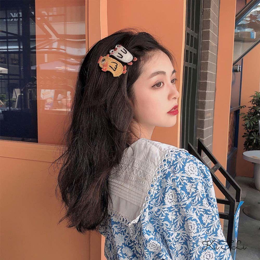 Shanlin Kẹp Tóc Len handmade Phong Cách Hàn Quốc Dễ Thương Xinh Xắn Dành Cho Bé Gái