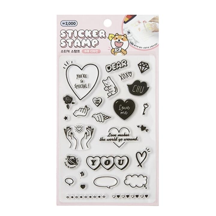 Tem Dán Sticker Stamp ARTBOX Hàn Quốc Họa Tiết Trái Tim Trang Trí Cho Sổ Tay