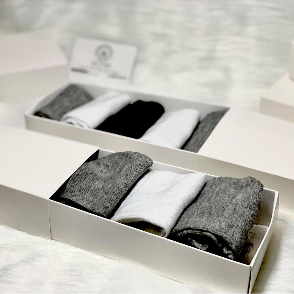 COMBO 5 ĐÔI TẤT THOÁNG KHÍ BASIC FULL BOX - GIN STORE