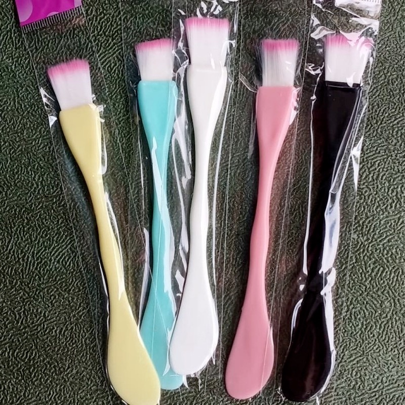 Cọ Đắp Mặt Nạ 2 Trong 1 Hai Đầu Bằng Sợi Nhựa / Cọ Trang Điểm Mặt Cho Nữ