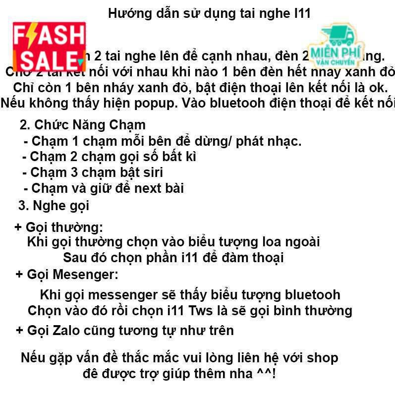 Tai nghe I11 Bluetooh 5.0 cảm ứng