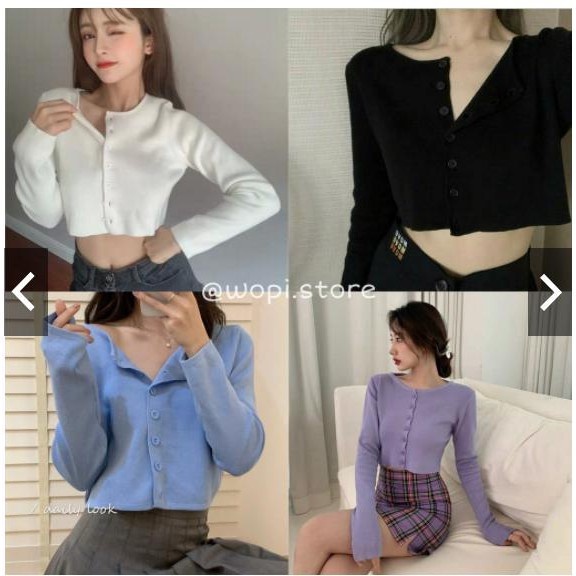 ÁO THUN TAY DÀI FOM CROPTOP BODY KÈM NÚT