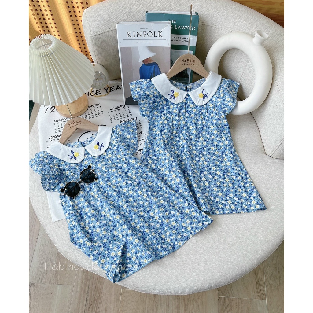 Váy cho bé gái, váy bé gái chất liệu vải thô mềm, váy hoa mặc mát cho bé từ 8-20kg