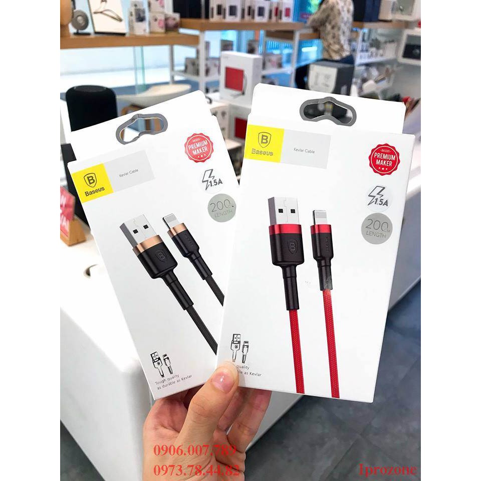 CÁP SẠC 2M CHÍNH HÃNG BASEUS CHO CÁC ĐỜI MÁY IPHONE / SAMSUNG / XIAOMI ( BẢO HÀNH 12 THÁNG )