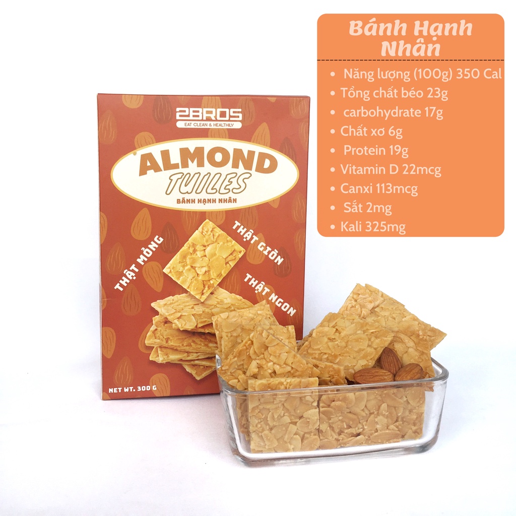 Bánh hạnh nhân cao cấp - Bánh ăn kiêng 2Bros không đường, dành cho giảm cân, tiểu đường. | BigBuy360 - bigbuy360.vn
