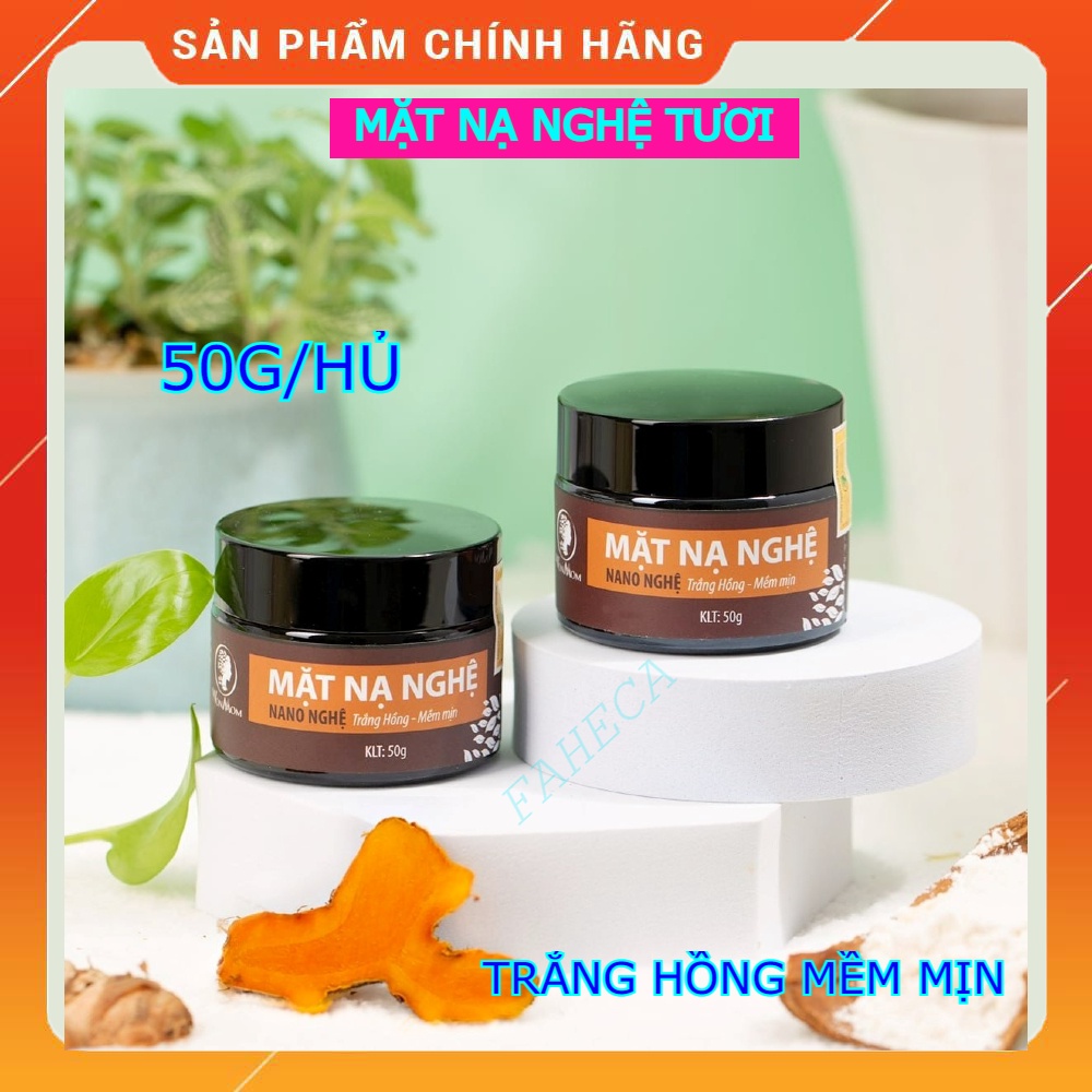 Mặt nạ nghệ tươi WONMOM hủ 50g sạch mụn, mềm mịn da - Liền sẹo, giảm thâm sạm - Kiềm dầu, căng bóng - Se khít chân lông