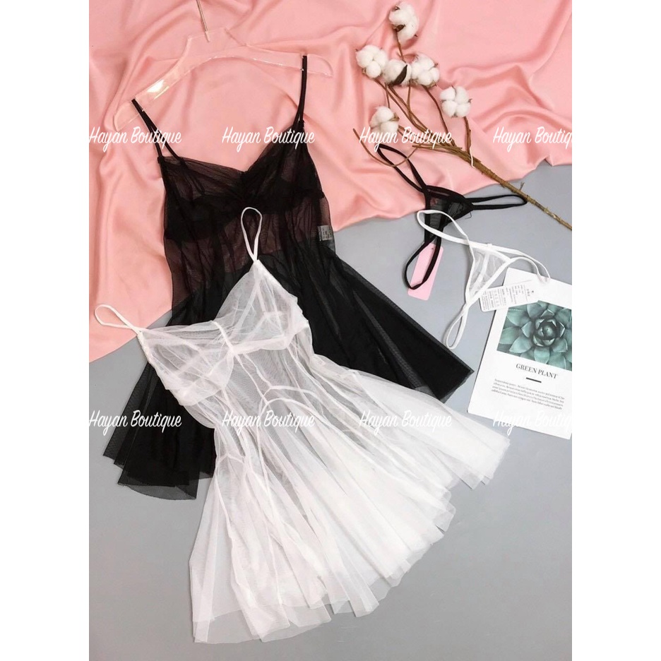 [FREESHIP] Váy ngủ sexy ren xuyên thấu, đầm ngủ ren gợi cảm dáng xoè nhẹ #HT169