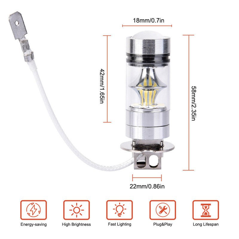 Bóng ĐèN LED Trắng ChốNg Sương Mù DRL 1000LM - Bộ 2828 - Bộ 2 CáI