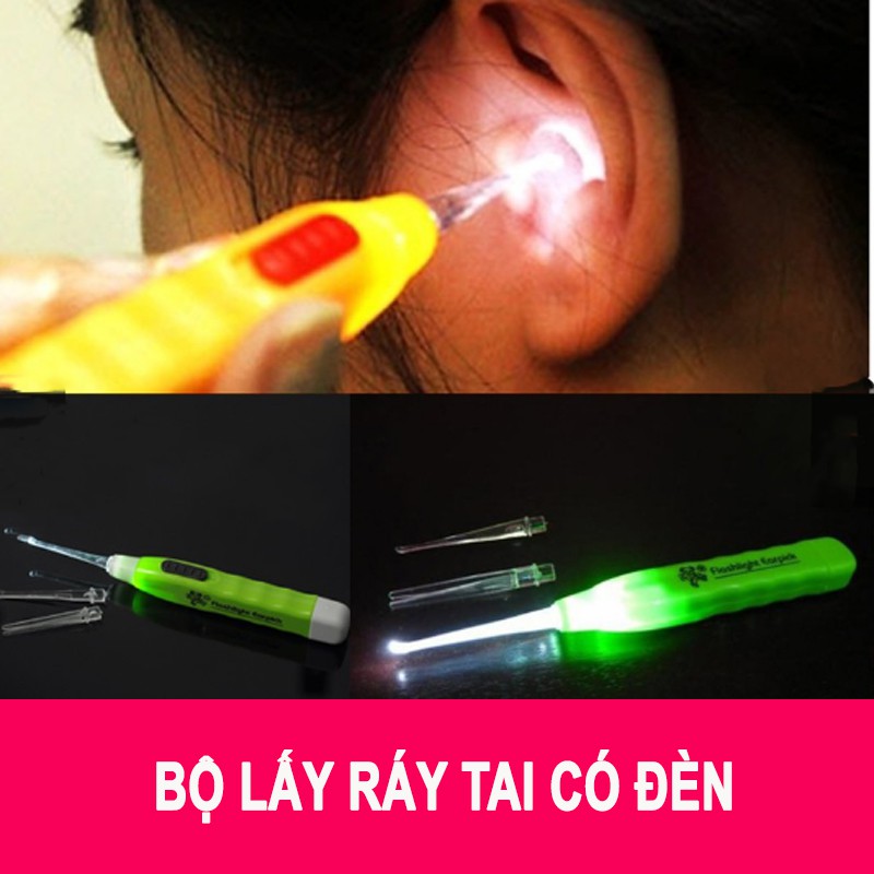 Combo 3 Dụng cụ lấy ráy tai có đèn an toàn