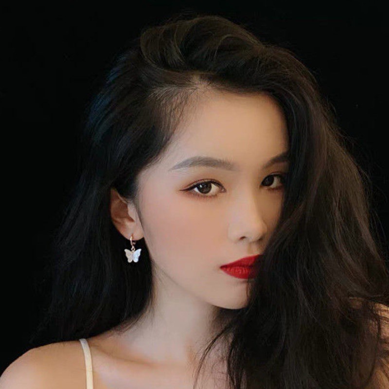 Khuyên tai dạng kẹp 191105 hình bướm yêu tinh không cần xỏ lỗ cá tính cho học sinh