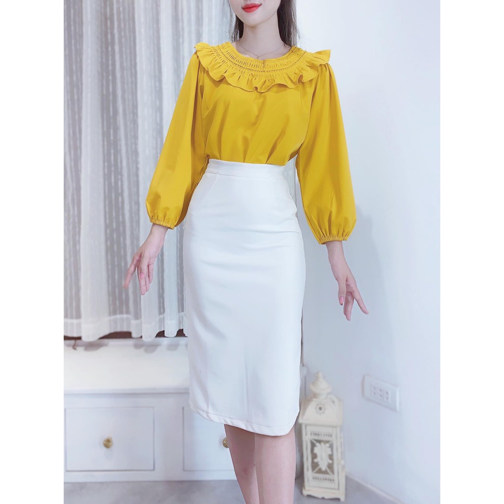 Áo sơ mi nữ cổ bèo tròn công sở tay dài CHUU A5639 | BigBuy360 - bigbuy360.vn