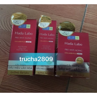 combo  sữa rửa mặt  hada labo + lotion+ kem Hada labo pro anti aging