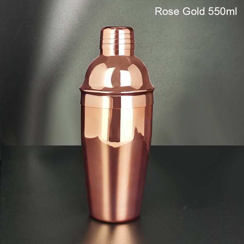 1 Bình Lắc Cocktail Bằng Thép Không Gỉ 550 / 750ml Màu Vàng / Đen / Hồng