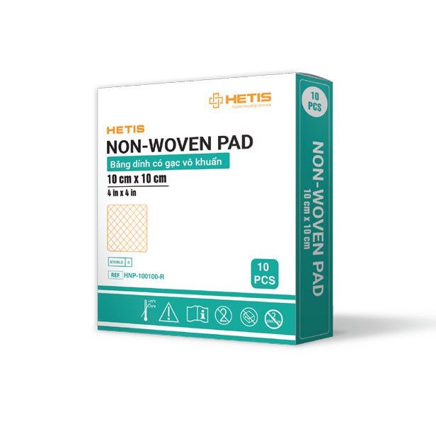Combo 10 miếng Băng dính có gạc vô khuẩn dán bảo vệ vết thương HETIS Non-Woven Pad combo HNP