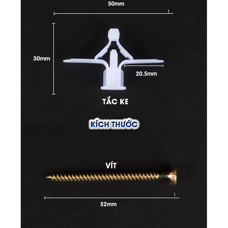 Combo 10 Vít nở tắc ke bướm đinh vít Thạch cao Minh House