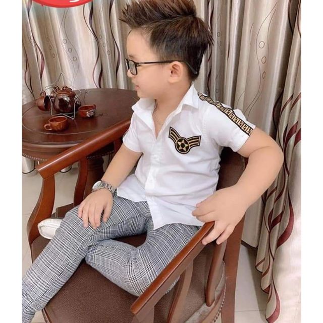 Áo sơ.mi bé trai