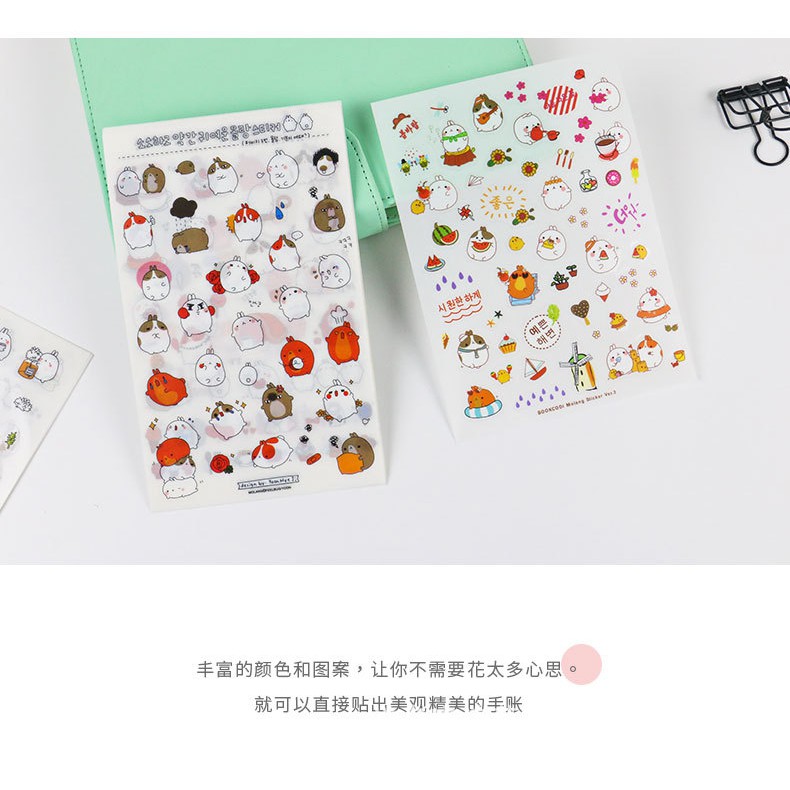 Sticker hình molang (set 6 tấm)