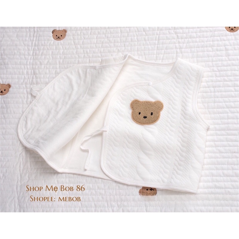 Áo Gile cotton trần bông cao cấp thêu gấu Hàn Quốc cho bé [Shop Mẹ Bob 86]
