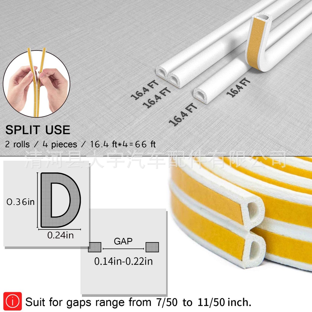 Dải niêm phong cửa phía dưới chắn gió chuyên nghiệp 39ft 0.4 x 0.2 inch tiện lợi