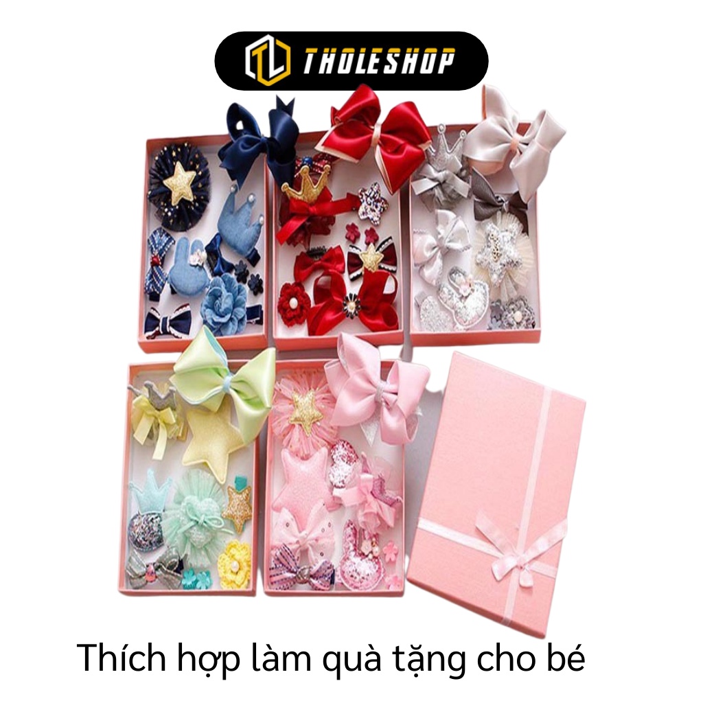 Kẹp Tóc Cho Bé - Hộp 10 Kẹp Tóc, Băng Đô Dễ Thương Hình Nơ, Phụ Kiện Tóc 4082