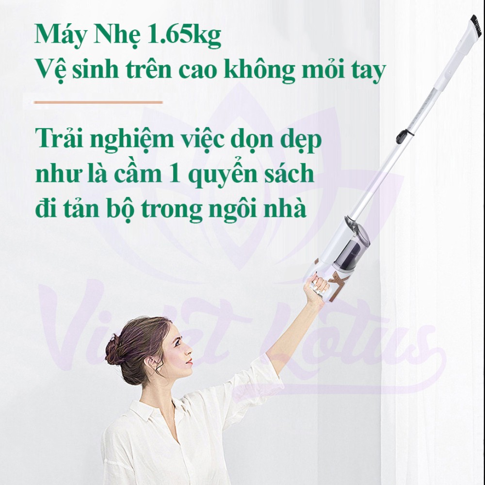 Máy Hút Bụi Cầm Tay Gia Đình ✅ FreeShip ✅ Nhẹ 1.65kg chạy êm 700W Hút mạnh 14000Pa  Hút lông mèo chó tóc bụi nhỏ VLS