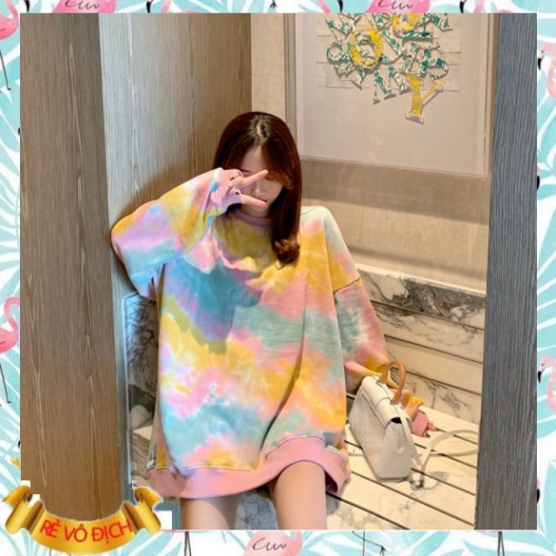 (mới) ÁO SWEATER NỈ LOANG DÀI TAY 4 MÀU - ÁO LOANG NỈ TAY DÀI XÁM HỒNG VÀNG XANH HOT