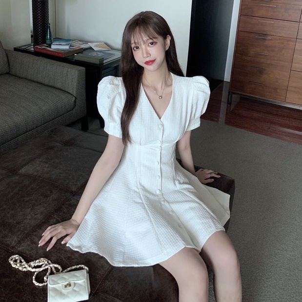 Đầm nữ dáng xòe midi tay ngắn Emilyshop