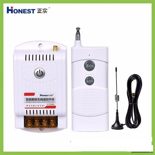 Công tắc điều khiển từ xa RF 40A/220V Honest 9220KG  Bật Tắt Máy bơm 1Km Mẫu mới 2021 thay thế 6220KD, RF315 Mhz