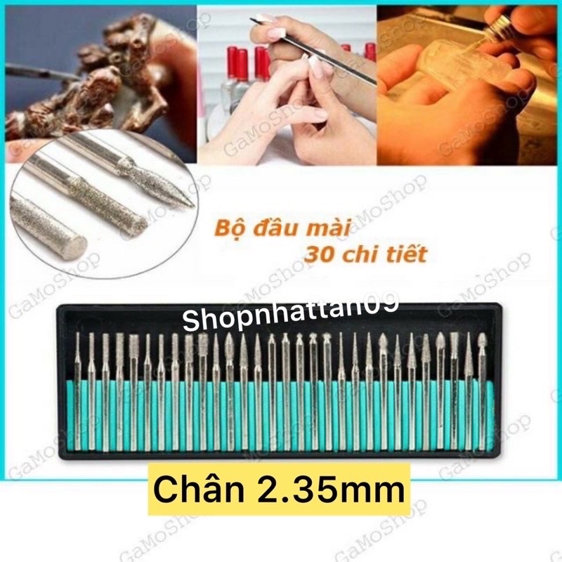 Bộ máy khoan mài cắt cầm tay mini V1 màu đỏ + bộ 30 mũi 2,35mm