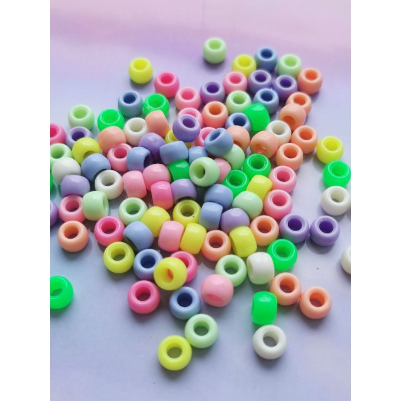 Hạt nhựa trụ tròn màu pastel xỏ dây giày