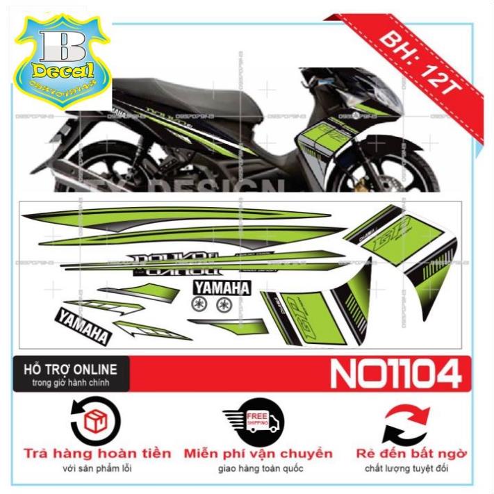 ( Quí khách vui lòng mang ra tiệm cho thợ dán ) Tem NOUVO 4 LX CHẾ DÁN XE ĐEN [Bi Decal]