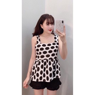 [Pijama] Bộ lửng chấm bi đủ màu chất đũi