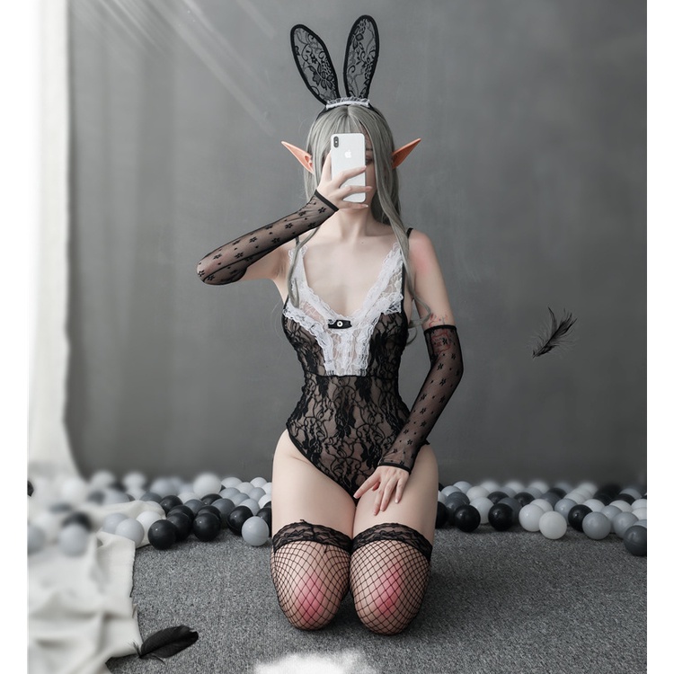 Bộ Đồ Lót Ren Hóa Trang Cô Gái Thỏ Plus Size Quyến Rũ | BigBuy360 - bigbuy360.vn