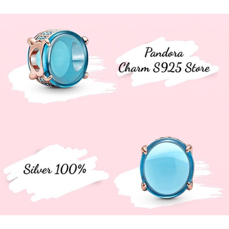 charm pan xỏ ngang đá trong suốt cao cấp bạc s925