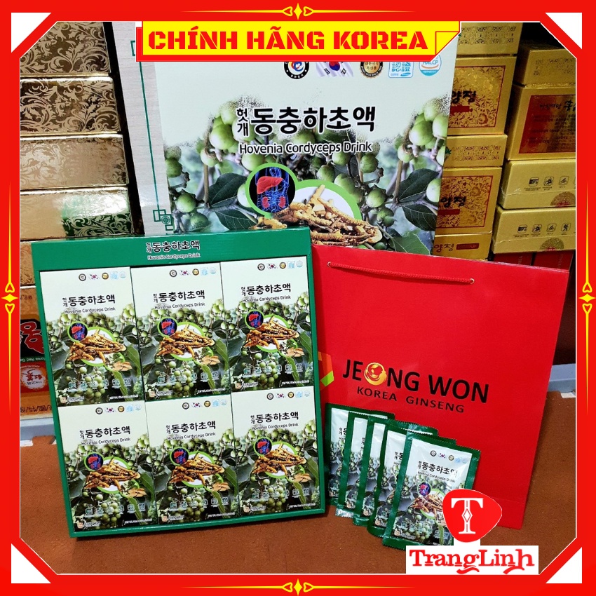 Bổ gan đông trùng hạ thảo Jeong Won thượng hạng, hộp 30 gói - tranglinhkorea