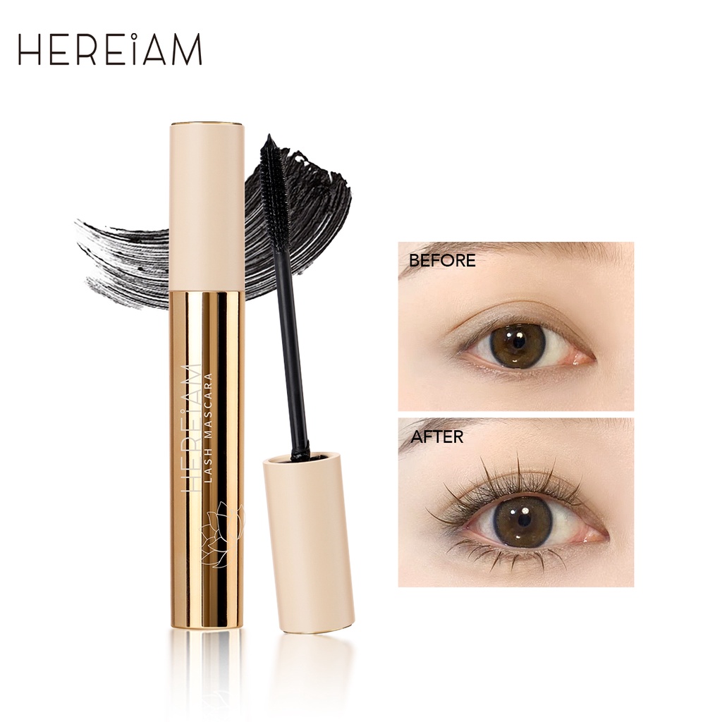 [Hàng mới về] Mascara HEREIAM đầu cọ silicon ô liu công thức khô nhanh làm dày chống nước lâu trôi 47g