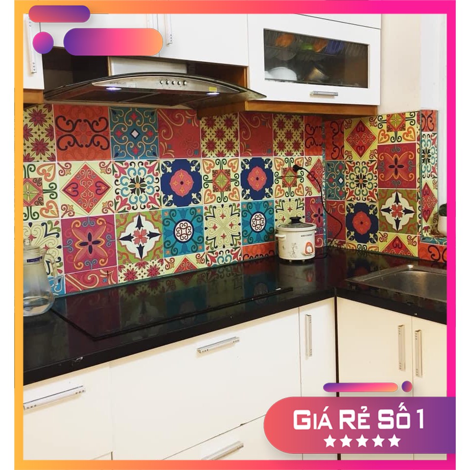 Decal Gạch Bông D2 - Set 30 ô 20x20cm - Decal Dán tường, Dán bếp, Trang trí nhà cửa - Viet Decor