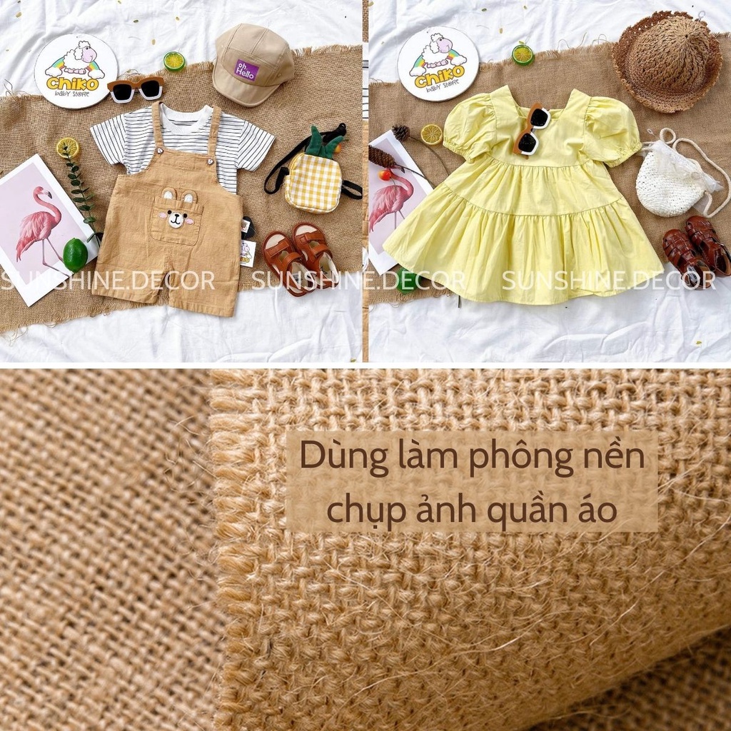 Vải đay vải cói vải bố gai sần trang trí, chụp ảnh làm đồ handmade