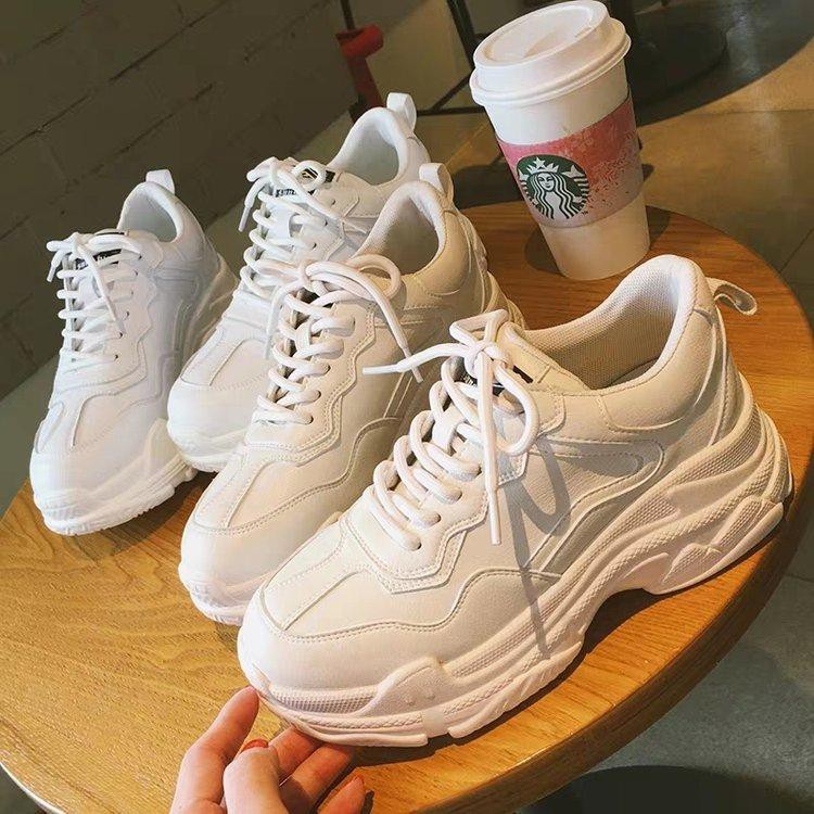 Giày Nữ Đế Cao Cá Tính,Giày Sneaker Thể Thao Da Cao Cấp Thời Trang Mã138