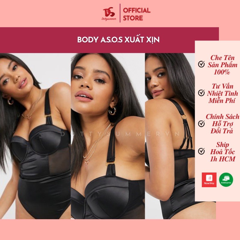 [Hàng Độc] Body Phi Lụa Có Gọng Mút Mỏng Gợi Cảm Sexy A.S.O.S Xuất Xịn, Bodysuit Satin Sang Và Siêu Sexy