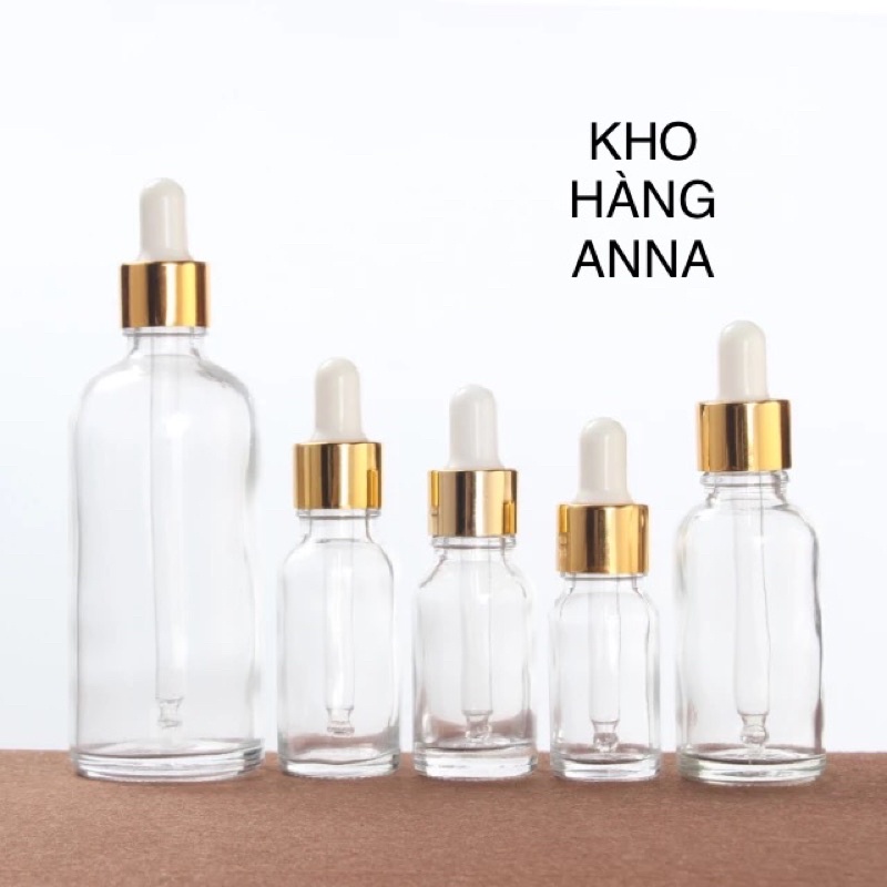 COMBO 5 chai thủy tinh xịt sương/ bóp giọt đựng tinh dầu - Chai Nâu/ trong suốt thủy tinh 100ml/ 50ml/ 30ml/ 20ml/ 10ml