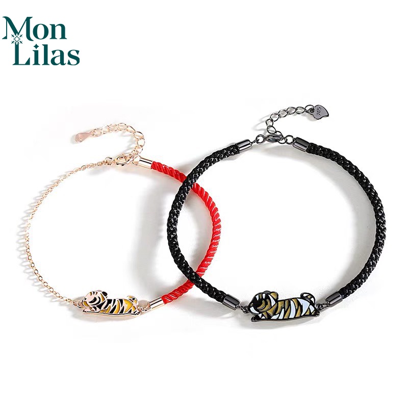 Vòng Tay Đôi Bạc Mon Lilas Tình Yêu 12 Con Giáp V012201/2 - - Quà tặng cho người thân yêu