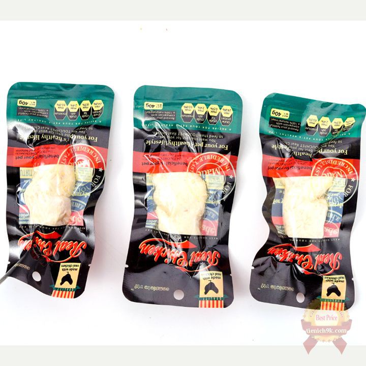 Ức gà hấp real chicken ăn liền cho chó mèo Pet yêu hàng Nhật Bản dùng trộn với cơm bổ dung dinh dưỡng vitamin