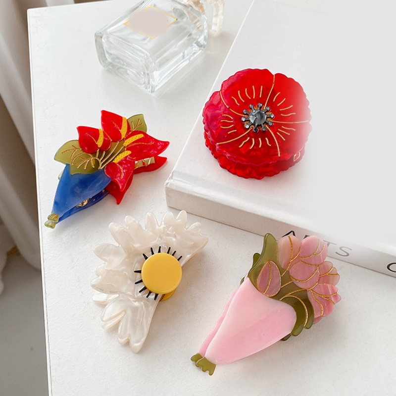 Kẹp Tóc Họa Tiết Hoa Thời Trang Nữ Tính